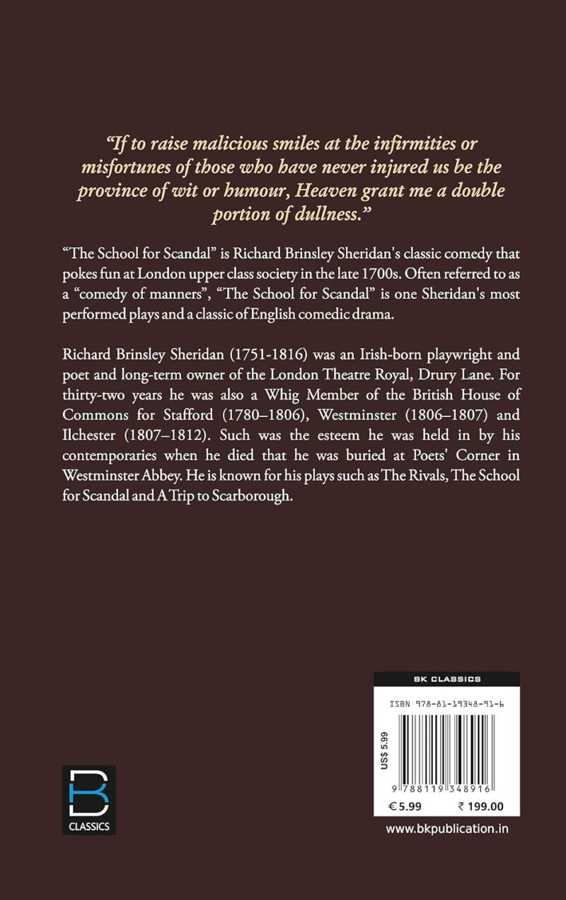 The School for Scandal (B K Classics) - Image 2